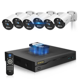 《Full HD 5MP & 80 Ft Night Vision》 CCTV Camera Security System for Indoor/Outdoor Use, 6 Channel DIY Surveillance System for 24/7 Continuous Recording