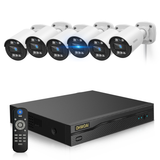 《Full HD 5MP & 80 Ft Night Vision》 CCTV Camera Security System for Indoor/Outdoor Use, 6 Channel DIY Surveillance System for 24/7 Continuous Recording