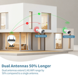 OHWOAI 3.0MP Wireless Security Camera Extend, Outdoor WiFi IP Camera, Indoor Wireless Bullet Camera with Audio, IR LED Wireless Video Surveillance Camera Waterproof, Work Wireless Camera System