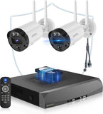 《130°Wide Angle》 4K Ultra HD Security Cameras Wireless Outdoor, Home WiFi Video Security System, Wireless IP Camera Surveillance DVR Kits