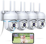 OHWOAI 《2-Way Audio & IP65 Waterproof》Wireless Outdoor PTZ Security Camera, Home WiFi Video Surveillance Cameras