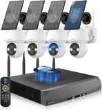 4MP Solar Wireless PTZ Security Camera System, 100% Wire-Free, Full 360° Coverage, 16CH NVR, Color Night Vision, 2-Way Audio - OHWOAI (Enjoy $10 Off Instantly)