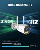 OHWOAI 《Supports 2.4GHz & 5GHz WiFi》Wireless Outdoor Security Camera with Color Night Vision, Motion Detection, Remote Viewing WiFi Cameras, Home Video Surveillance