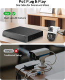 《Dual Lens & Auto Tracking》4K PoE Security Camera System Outdoor, PTZ Video Surveillance Cameras Systems with Color Night Vision, Surveillance DVR Kits
