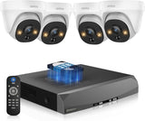 《130° Wide Angle & 4K Ultra HD》Wired Security Camera System Outdoor, POE IP Cameras with 8CH NVR Systems, Video Surveillance DVR Kits with PIR Motion Detection