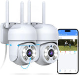 OHWOAI 《2-Way Audio & IP65 Waterproof》Wireless Outdoor PTZ Security Camera, Home WiFi Video Surveillance Cameras
