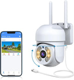 OHWOAI 《2-Way Audio & IP65 Waterproof》Wireless Outdoor PTZ Security Camera, Home WiFi Video Surveillance Cameras