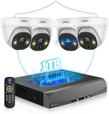 《130° Wide Angle & 4K Ultra HD》Wired Security Camera System Outdoor, POE IP Cameras with 8CH NVR Systems, Video Surveillance DVR Kits with PIR Motion Detection