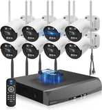 《130°Wide Angle & Two-Way Audio》Wireless Security Camera System Outdoor, WiFi Cameras for Home Security,Video Surveillance Systems（ Enjoy $20 Off Instantly）