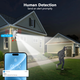 (Dual Lens & 2-Way Audio) Security Cameras Outdoor System Wireless WiFi PTZ Camera for Home Surveillance Indoor Video Color Night Vision House Door Monitor Alarm Waterproof