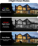 《Dual Lens & Auto Tracking》4K PoE Security Camera System Outdoor, PTZ Video Surveillance Cameras Systems with Color Night Vision, Surveillance DVR Kits