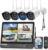《All-in-One Monitor & Dual Antennas》Wireless Security Camera System Outdoor with All-in-One Monitor, WiFi Cameras for Home Video Surveillance Systems, Surveillance DVR Kits (Enjoy $10 Off Instantly)