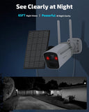 《100% Wire-Free》Wireless Outdoor Security Camera System, Solar Powered WiFi Cameras Systems with PIR Motion Detection, 6cams