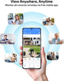 《Dual Lens & Auto Tracking》4K PoE Security Camera System Outdoor, PTZ Video Surveillance Cameras Systems with Color Night Vision, Surveillance DVR Kits