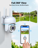 OHWOAI 《2-Way Audio & IP65 Waterproof》Wireless Outdoor PTZ Security Camera, Home WiFi Video Surveillance Cameras