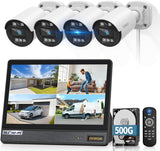 《All-in-One DVR & 80FT Night Vision》Outdoor Wired Security Camera System,CCTV Cameras Outside, Home Video Surveillance Systems