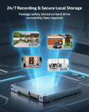 《Dual Lens & Auto Tracking》4K PoE Security Camera System Outdoor, PTZ Video Surveillance Cameras Systems with Color Night Vision, Surveillance DVR Kits