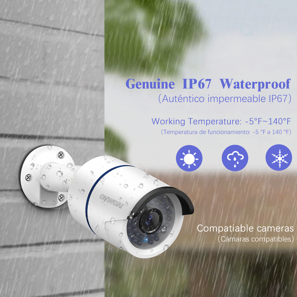 【3K 5.0MP·60 Days Storage】POE Security Camera System,8 Channel Poe NVR,8pcs 5.0MP Poe IP Cameras,OHWOAI Home Video Surveillance POE System,Wired Indoor&Outdoor Security Camera,Audio,Waterproof