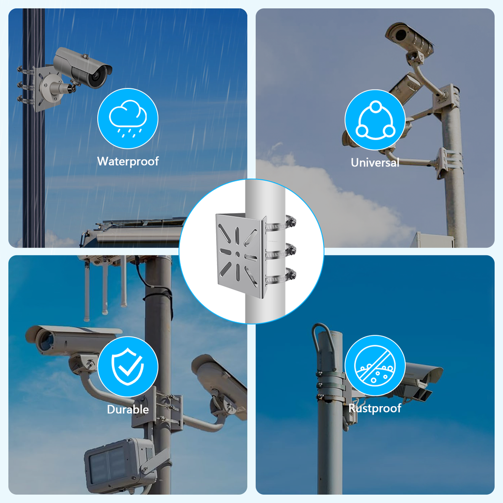 Universal Security Camera Mount Wall Mounting Brackets,Vertical Pole M ...