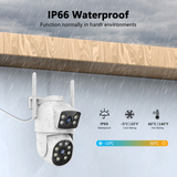 (Dual Lens & 2-Way Audio) Security Cameras Outdoor System Wireless WiFi PTZ Camera for Home Surveillance Indoor Video Color Night Vision House Door Monitor Alarm Waterproof