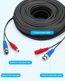 (4×100 Feet) Video Power Cable BNC Extension Outdoor Wired Surveillance Camera All-in-One Cables for CCTV Security Cameras DVR System with 4xBNC Connectors and 4xRCA Adapters Black,4pcs