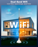 7dBi 2.4G/5G WiFi Antenna RP-SMA Female for Wireless Security Camera System, Support 2.4GHz 5GHz 5.8GHz WiFi Signal Extender,RP-SMA Male Cameras Compatibility,Magnetic Mount Base No-Drill Installation