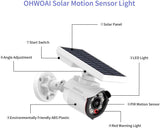 Focos Solares Exteriores con Sensor de Movimiento, Proyector LED de Seguridad Solar Inalámbrico, 1600 Lúmenes, Luz Solar Impermeable para Entrada, Detector de Movimiento Solar, Luz de Alarma de Seguridad por Infrarrojos (Paquete de 2)