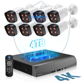 OHWOAI 4K PoE Security Camera System with Two Way Audio, 8 Cams, 8CH NVR, 4TB HDD