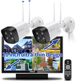 Sistema de cámaras de seguridad inalámbricas, 2 cámaras IP Wi-Fi para el hogar de 5.0MP, NVR de 10 canales, sistema de video vigilancia HD OHWOAI con antenas duales, detección de inteligencia artificial, audio bidireccional