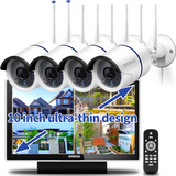 Load image into Gallery viewer, 【2K 3.0MP &amp; Dual Antenna Signal Enhancement】 All in One Monitor Wireless Security Camera System with 10&quot; HD Screen,4Pcs CCTV WiFi IP Cameras,Indoor/Outdoor Surveillance Cam,AI Human Detection