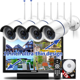 Load image into Gallery viewer, 【2K 3.0MP &amp; Dual Antenna Signal Enhancement】 All in One Monitor Wireless Security Camera System with 10&quot; HD Screen,4Pcs CCTV WiFi IP Cameras,Indoor/Outdoor Surveillance Cam,AI Human Detection