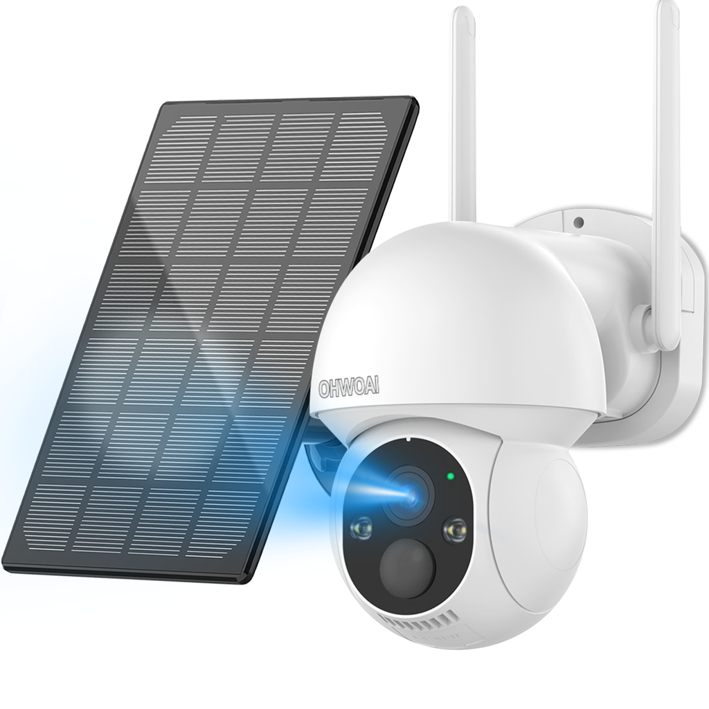 《Solar PTZ Camera&100% Wire-Free》4MP Solar Cameras for Home Security O ...