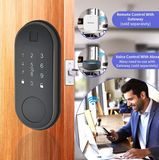 Smart Biometric Electronic Deadbolt,Passcode,Touchscreen Keypad,Fingerprint,Card Bluetooth Door Lock,Support Wi-Fi Gateway&Alexa