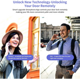 Smart Biometric Electronic Deadbolt,Passcode,Touchscreen Keypad,Fingerprint,Card Bluetooth Door Lock,Support Wi-Fi Gateway&Alexa