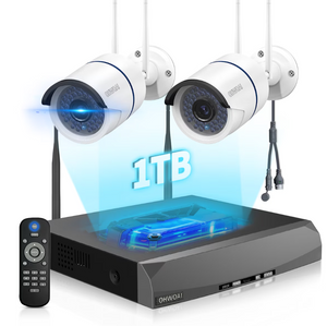 《Dual Antenna Enhanced & 100FT Night Vision》Outdoor Wireless Security Camera System, WiFi Cameras, Home Video Surveillance Systems, Surveillance DVR Kits (Enjoy $10 Off Instantly）