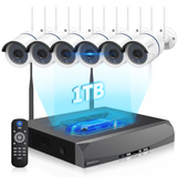 《Dual Antenna Enhanced & 100FT Night Vision》Outdoor Wireless Security Camera System, WiFi Cameras, Home Video Surveillance Systems, Surveillance DVR Kits (Enjoy $10 Off Instantly）