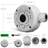 《Aluminum Waterproof》Junction Box for Security Camera Cable Hide Universal Junction Box for Camera Durable Housing for Outdoor Indoor Surveillance Camera System
