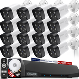 Load image into Gallery viewer, 4K POE Camera System,16pcs 8.0MP H.265+ 4K PoE Security Cameras Wired,Home Video Surveillance System,8MP/4K 16CH NVR,AI Human Detection, 24-7 Recording,IP66 Waterproof, Audio