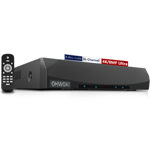 16-Channel POE NVR,4K / 8.0 Megapixel PoE Network Video Recorder for Security Camera System, Supports up to 16 x 8MP/4K IP Cameras PoE NVR