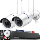 Load image into Gallery viewer, 【2K,Dual Antenna Signal Enhancement】 Wireless Security Camera System,10-Channel 5.0MP NVR, 2Pcs 3.0MP Home IP Cameras,OHWOAI Indoor/Outdoor CCTV Surveillance System, AI Human Detection,IP67