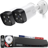 Load image into Gallery viewer, 4K Security Camera System,2pcs H.265+ 4K PoE Security Cameras Wired,Home Video Surveillance System,AI Human Detection,8MP/4K 8CH NVR, 24-7 Recording,IP66 Waterpoof, Audio