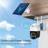 Load image into Gallery viewer, Solar Security Dome Camera,Home Surveillance Camera,OHWOAI Outdoor Wi-Fi IP Camera,AI Detection,Two-Way Audio,Night Vision,IP66 Waterproof