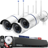 Load image into Gallery viewer, 【2K,Dual Antenna Signal Enhancement】 Wireless Security Camera System,10-Channel 5.0MP NVR, 3Pcs 3.0MP Home IP Cameras,OHWOAI Indoor/Outdoor CCTV Surveillance System, AI Human Detection,IP67