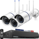 Load image into Gallery viewer, 【2K,Dual Antenna Signal Enhancement】 Wireless Security Camera System,10-Channel 5.0MP NVR, 3Pcs 3.0MP Home IP Cameras,OHWOAI Indoor/Outdoor CCTV Surveillance System, AI Human Detection,IP67
