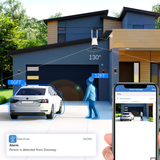 将图片加载到图库查看器，Solar Security Camera Wireless Outdoor, Solar Powered WiFi System,Solar Security Camera for Home Security with Rechargeable Battery, 3.0MP, 2-Way Talk with PIR Motion Detection Night Vision WiFi Camera Outdoor IP66 Waterproof