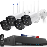 Load image into Gallery viewer, Wireless Security Camera System,4Pcs 5.0MP CCTV Home Wi-Fi IP Cameras,10 Channel NVR,OHWOAI HD Surveillance Video Dual Antennas System,AI Detection,Two-way Audio