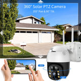 Load image into Gallery viewer, Solar Security Dome Camera,Home Surveillance Camera,OHWOAI Outdoor Wi-Fi IP Camera,AI Detection,Two-Way Audio,Night Vision,IP66 Waterproof