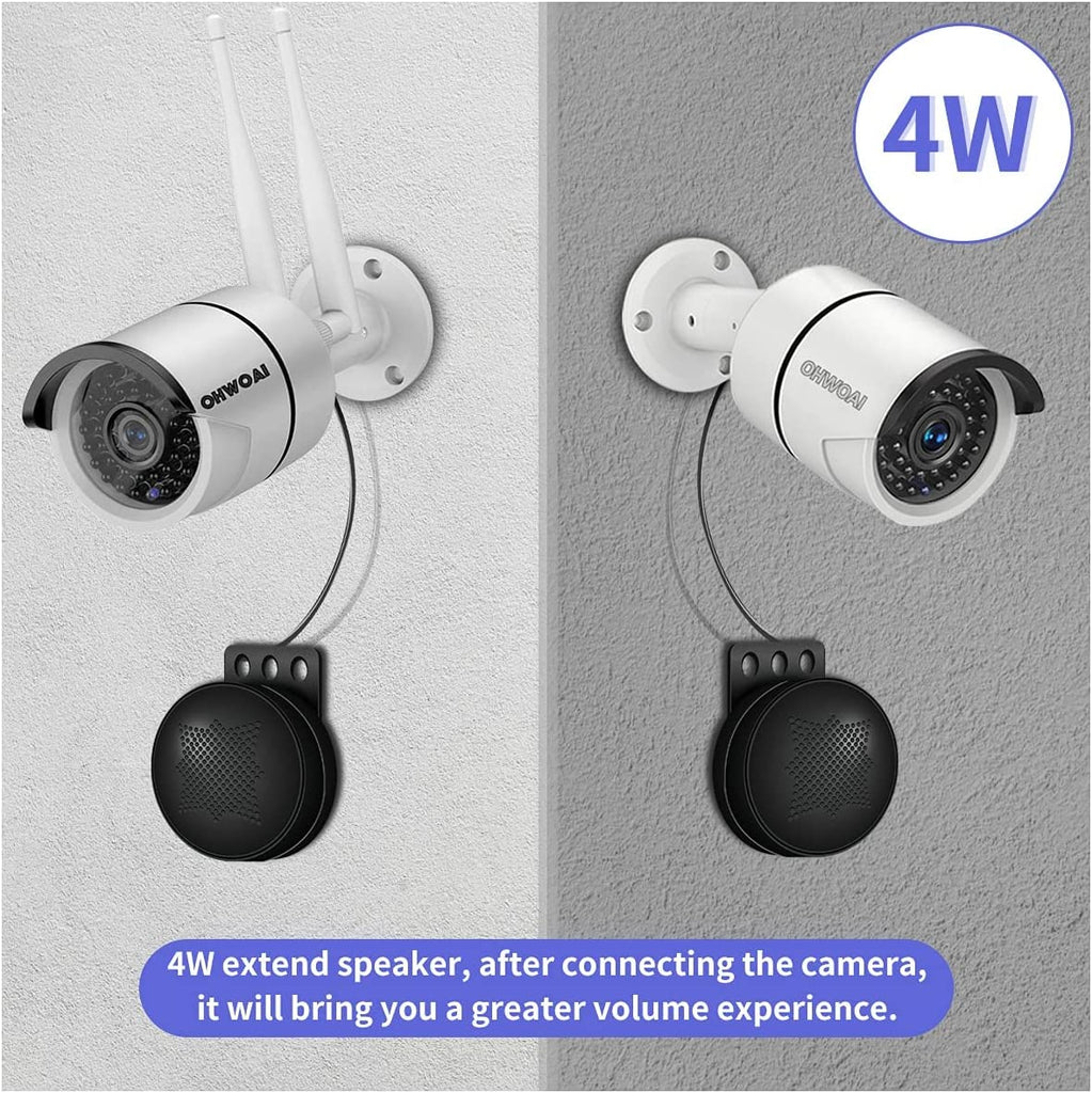 4W Camera Extend Speaker(4 Pack) for OHWOAI Camera System with Dual Aerials for Indoor/Outdoor Use