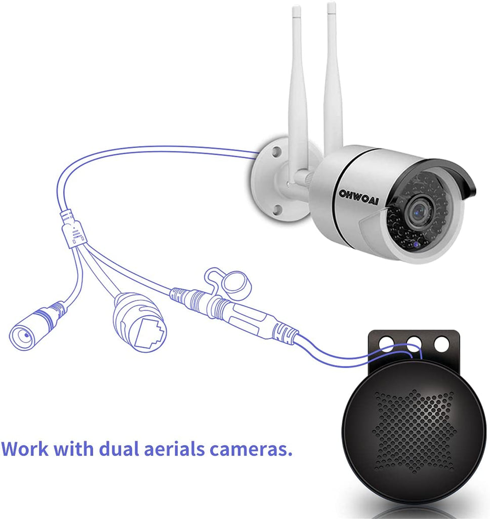 4W Camera Extend Speaker(4 Pack) for OHWOAI Camera System with Dual Aerials for Indoor/Outdoor Use