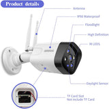 【2K 3.0MP&2 Way Audio】 Wireless Security Camera System,8CH NVR,4Pcs Dual Antenna Home WiFi IP Cameras with Floodlights,IP66,AI Human Detection,1TB HDD